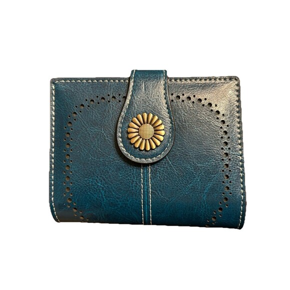 Sendefn TURQUOISE SUNFLOWER Snap Wallet - Picture 1 of 7